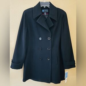 Relativity Women’s Black Wool Double Breasted Peacoat Size M ~ NWT